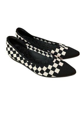 Vivaia Aria 5 Pointed Toe Ballet Flats Checker Sz 41.5 (EU) Comfort
